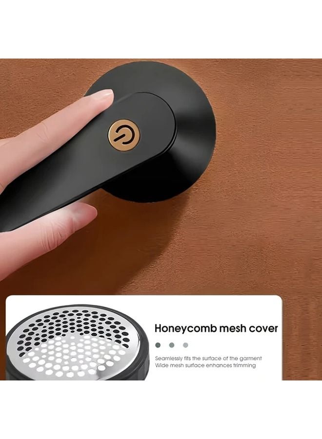 Black USB Rechargeable Fabric Shaver With Digital Display And 2 Replacement Heads - Image 3